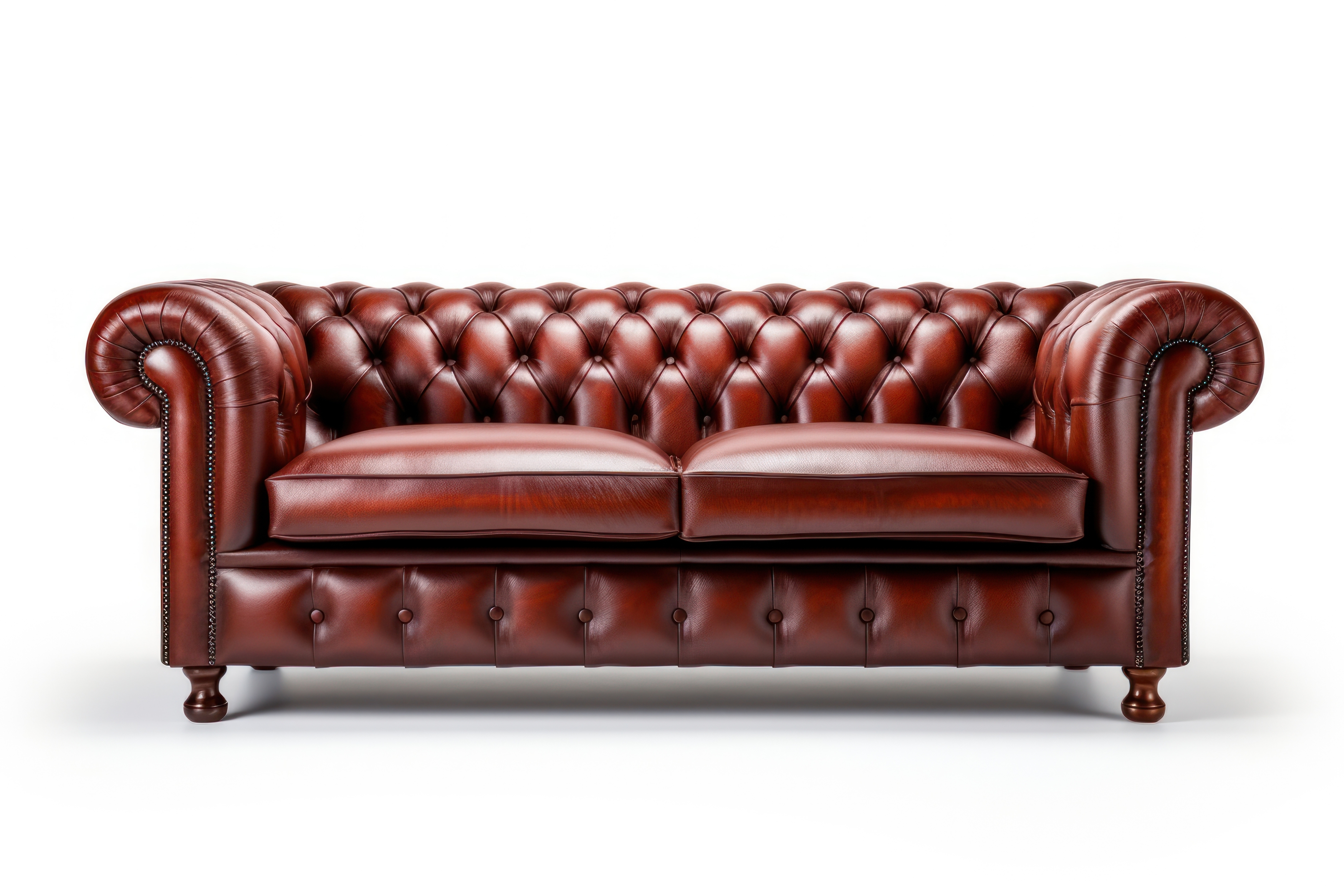 2 seater chesterfield leather lounge suite